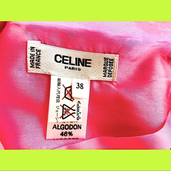 Celine Paris Vintage Barbie Pink Skirt With Attached medallion Chain Logo Belt - Picture 10 of 16